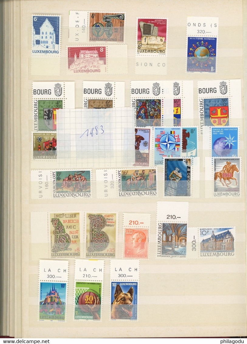 1970-1986 Par 1 X Ou 5 X. Tous Neufs **. 833 Timbres Du Luxembourg Quasi Tous THEMATIQUES.  . TRES  Forte Faciale - Collections