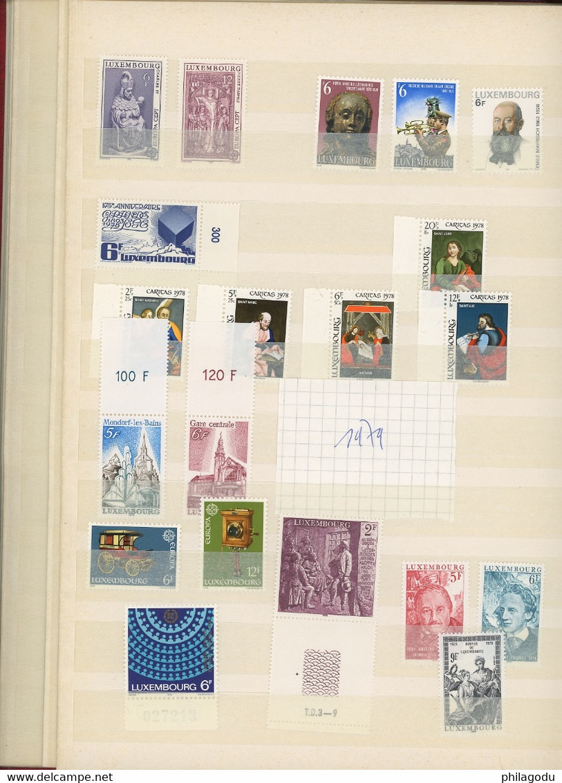 1970-1986 par 1 X ou 5 X. tous neufs **. 833 timbres du Luxembourg quasi tous THEMATIQUES.  . TRES  forte faciale