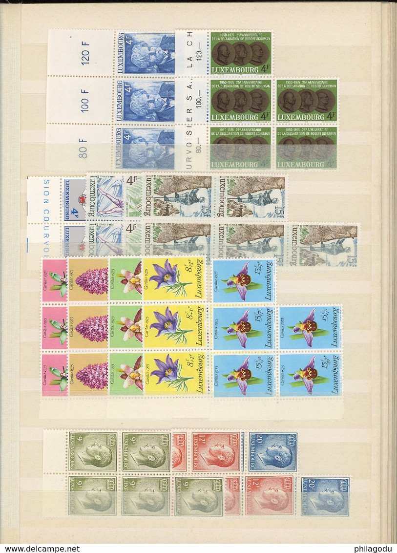 1970-1986 par 1 X ou 5 X. tous neufs **. 833 timbres du Luxembourg quasi tous THEMATIQUES.  . TRES  forte faciale