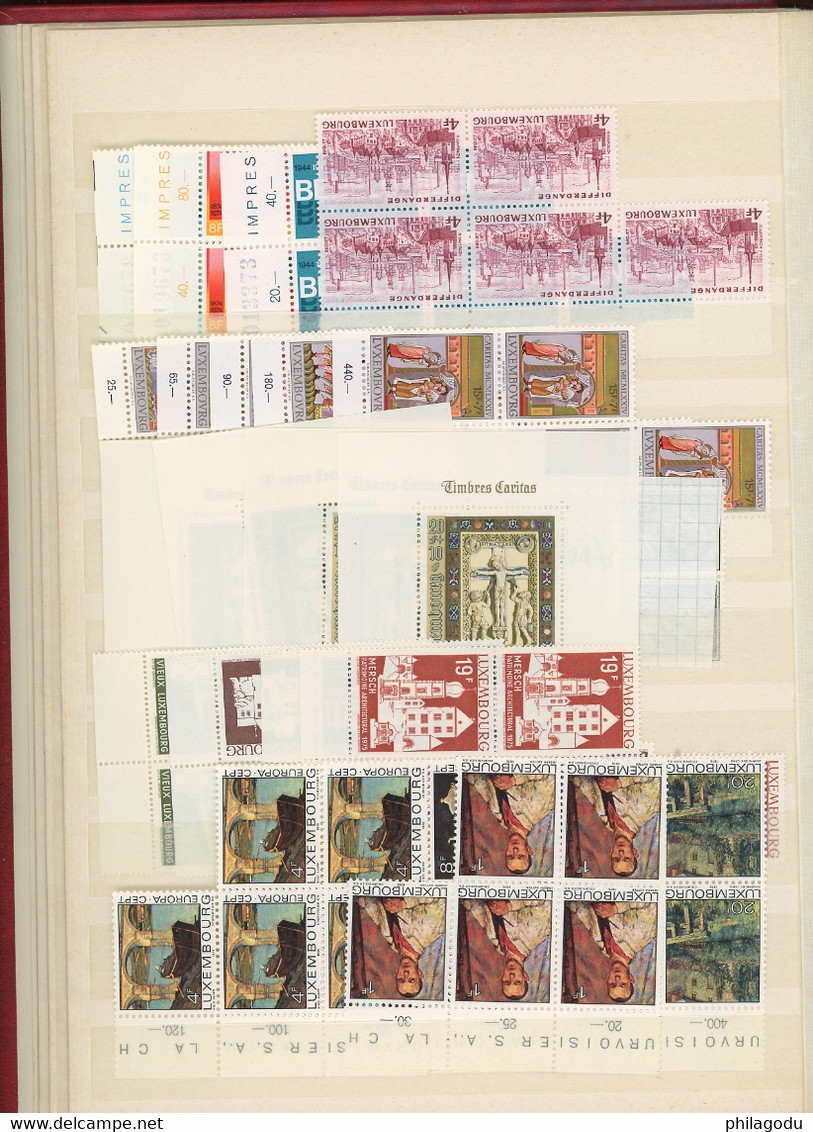 1970-1986 par 1 X ou 5 X. tous neufs **. 833 timbres du Luxembourg quasi tous THEMATIQUES.  . TRES  forte faciale