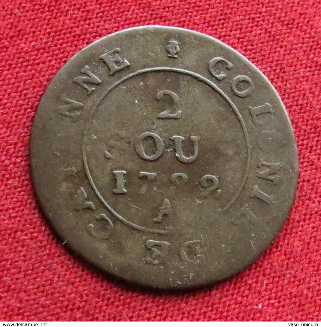 French Guiana 2 Sous 1782  Cayenne - Other - America