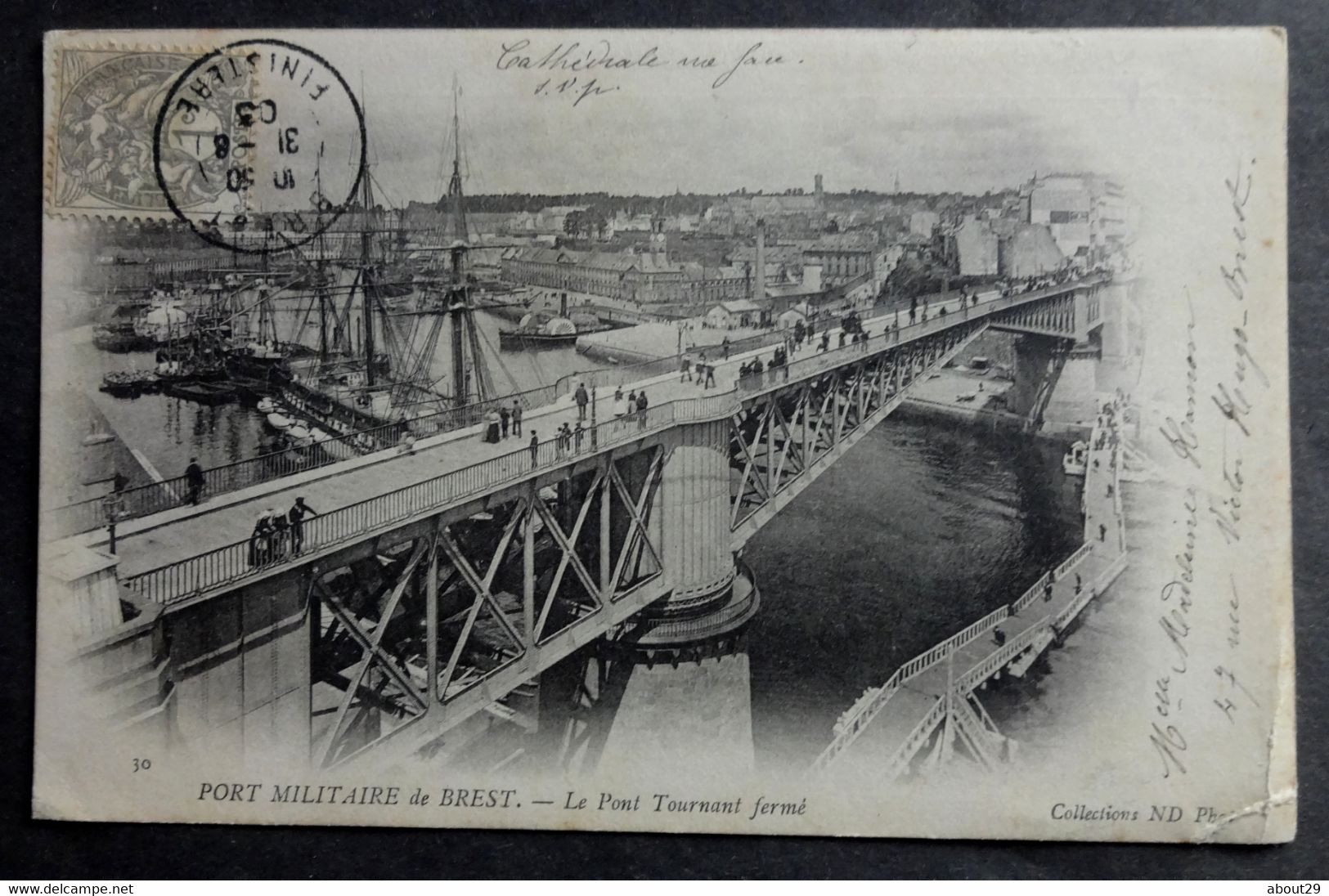 CPA 29 BREST - Port Militaire - Le Pont Tournant Fermé - Edit. ND 30 Précurseur - Réf. I 264 - Brest
