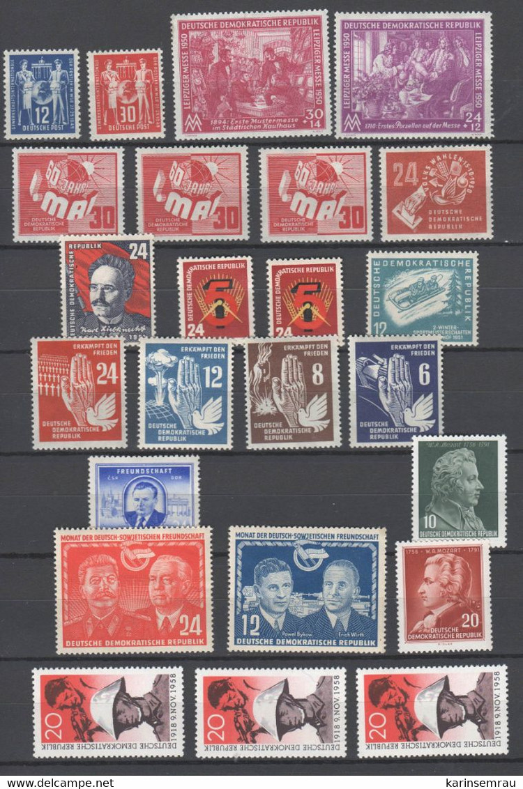 DDR , Postfrische Marken Der Fünfziger Jahre - Unused Stamps