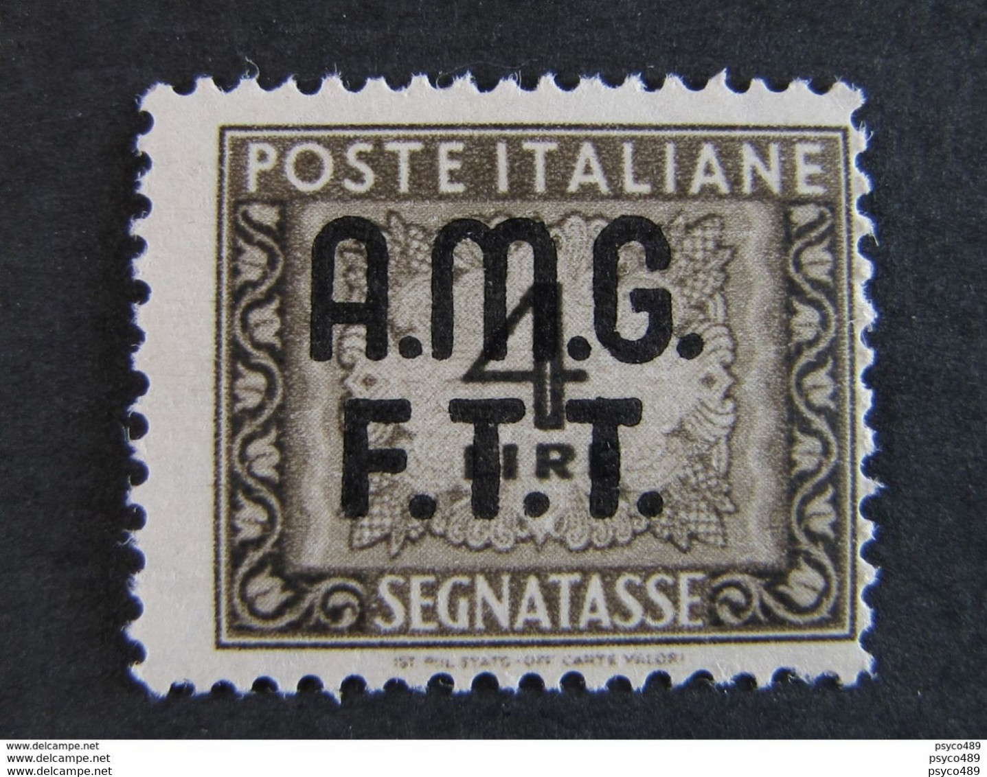 ITALIA Trieste AMG-FTT Segnatasse-1947-49- "Cifra" £. 4 MH* (descrizione) - Taxe