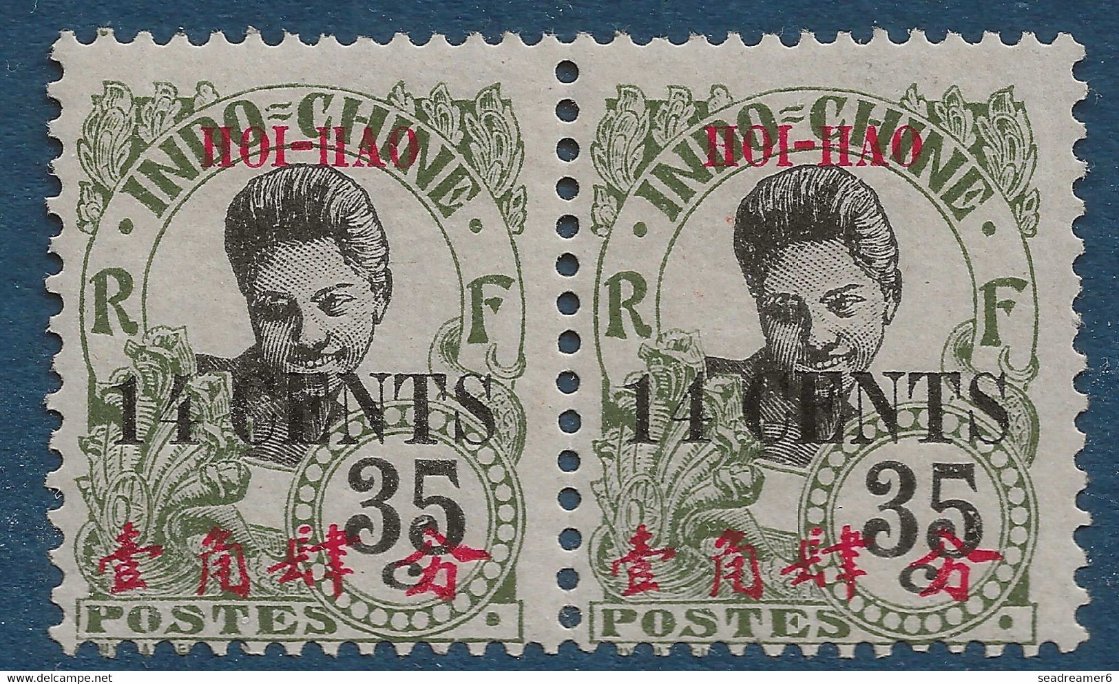 Colonies France HOI-HAO N°75aa** Variété 4 Fermé Tenant à Normal Fraicheur Postale Superbe Signé - Unused Stamps