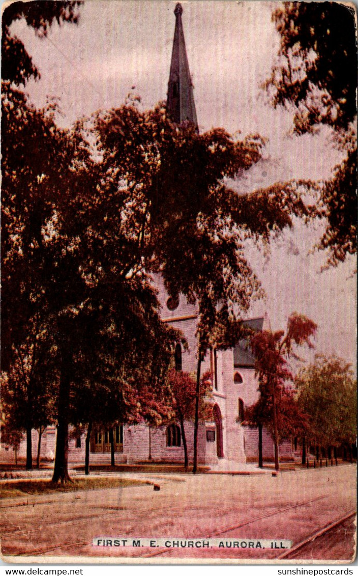 Illinois Aurora First Methodist Episcopal Church 1910 - Aurora (Ilinois)