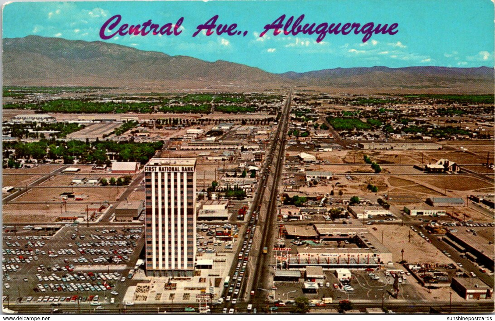 New Mexico Albuquerque Aerial View Showing Central Avenue Looking East - Albuquerque