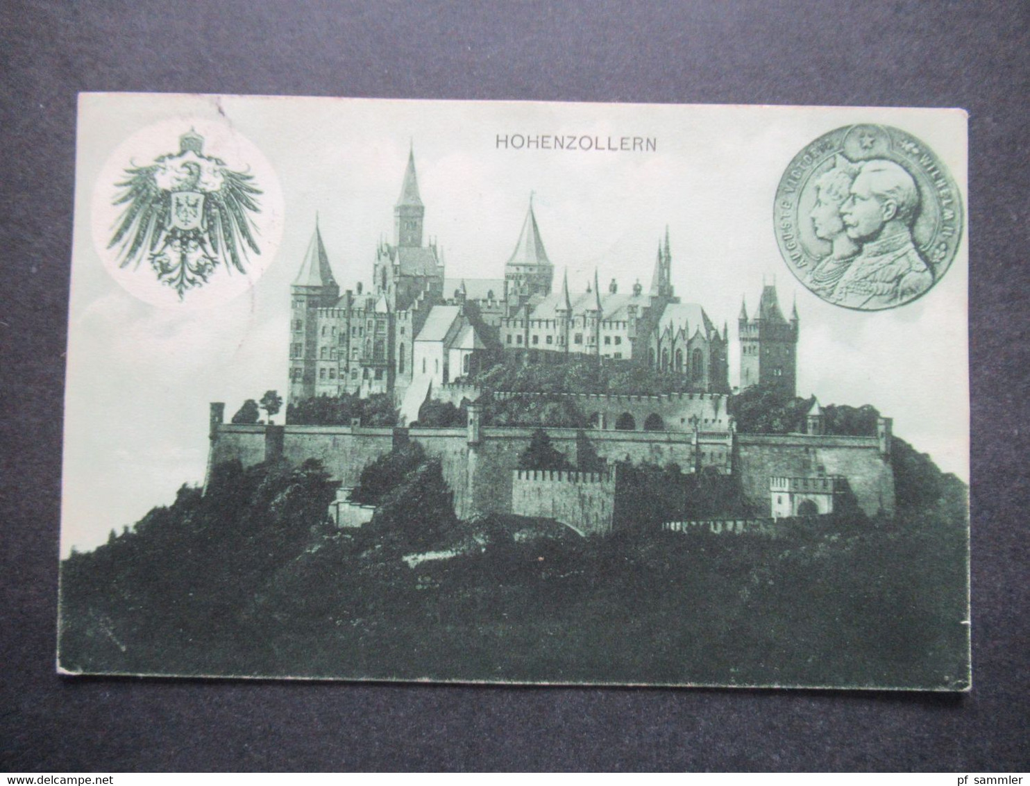 DR 1908 AK  Burg Hohenzollern 855 M. Reichsadler Verlag H. Sting Tübingen Stempel K1 Hohenzollern - Hechingen