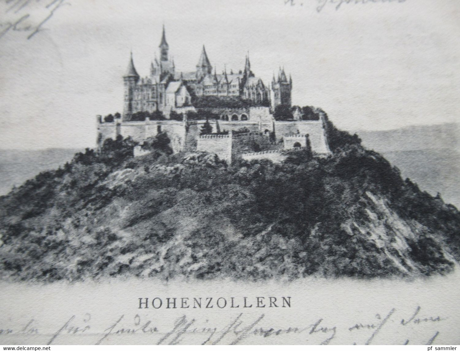 DR 1905 AK  Burg Hohenzollern Verlag H. Sting Tübingen Stempel K1 Hohenzollern Nach Habsheim Mit Ank. Stempel - Hechingen