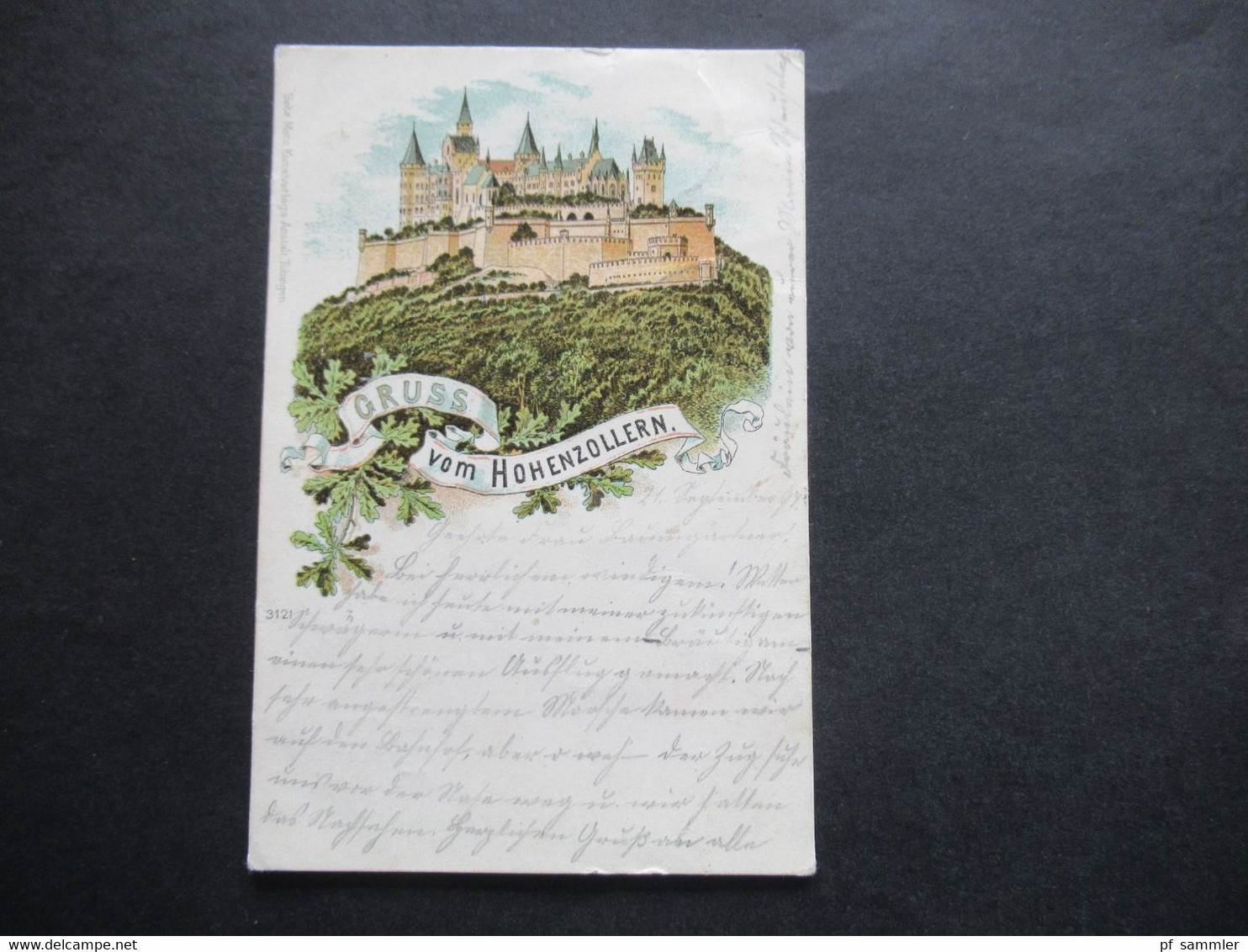 DR 1897 Frühere AK Gruss Vom Hohenzollern  Kunstverlag Gebrüder Metz, Tübingen Stempel Esslingen Bahnhof - Hechingen