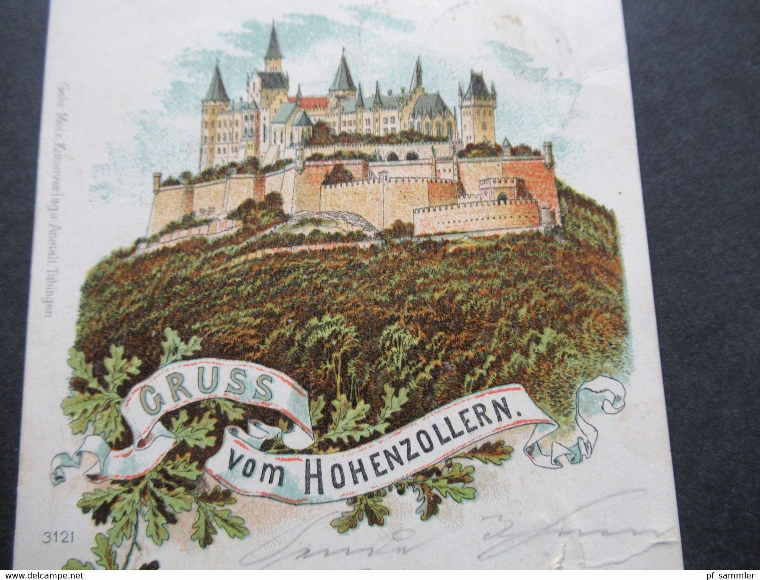 DR 1900 AK Gruss Vom Hohenzollern Kunstverlag Gebrüder Metz, Tübingen - Hechingen
