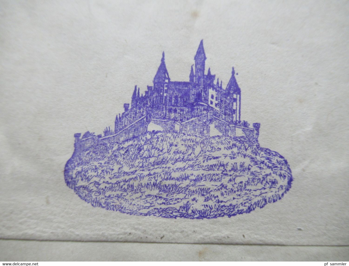 DR Reichspost 1889 Streifband Sauberer Stempel Hechingen - Düsseldorf Ins Hotel Devaux Rücks. Stempel Burg Hohenzollern - Cartas & Documentos