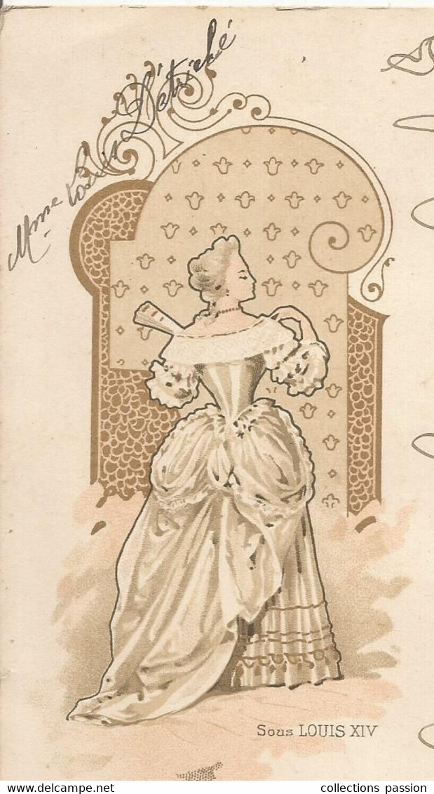 Menu , Diner , 1920 , Illustration : Mode Sous Louis XIV , 2 Scans ,frais Fr 1.85e - Menus