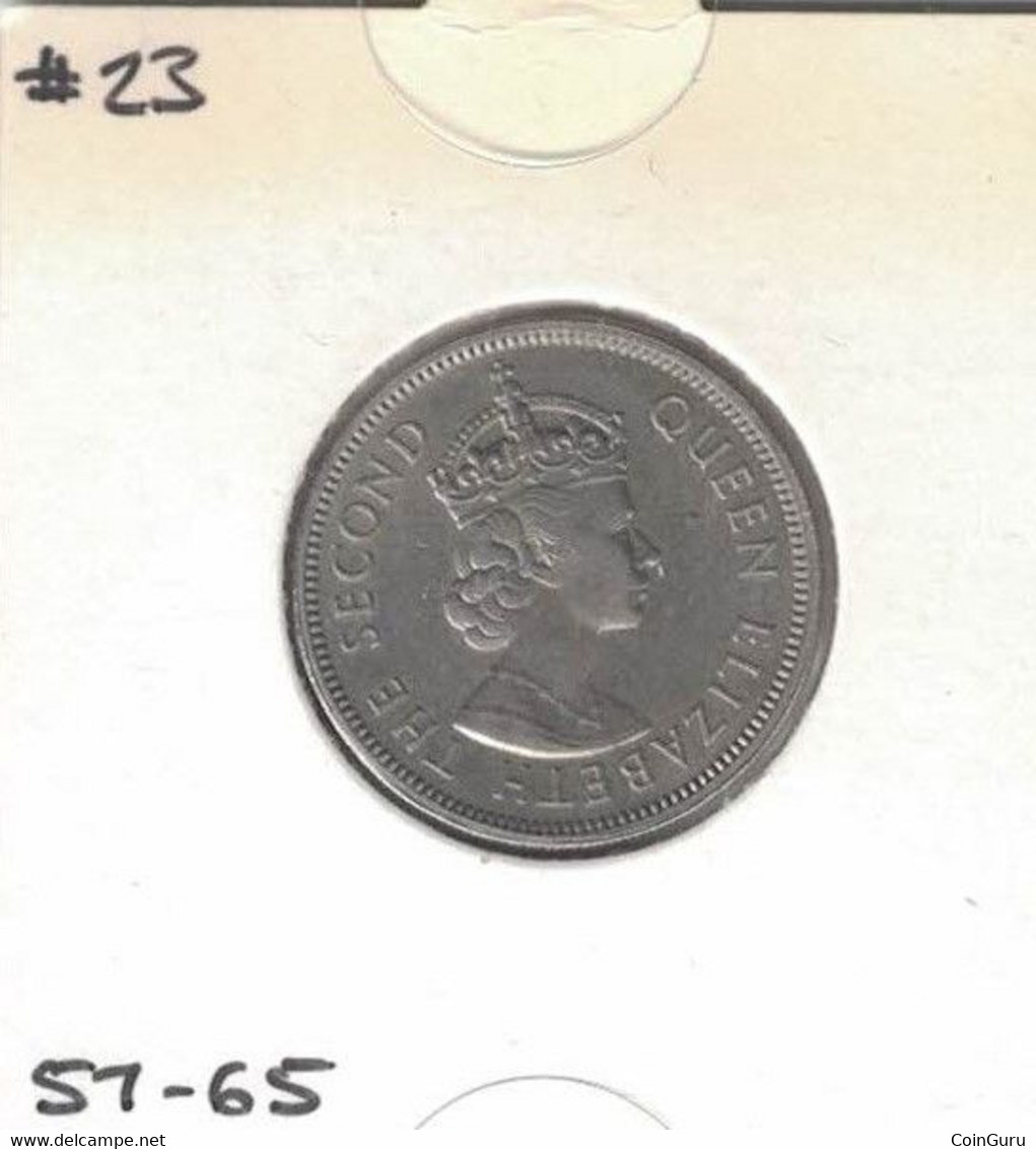 Fiji 5 coin set, Elizabeth II , penny, 3p, 6p, shilling and florin, 1957-1967, KM#19-24