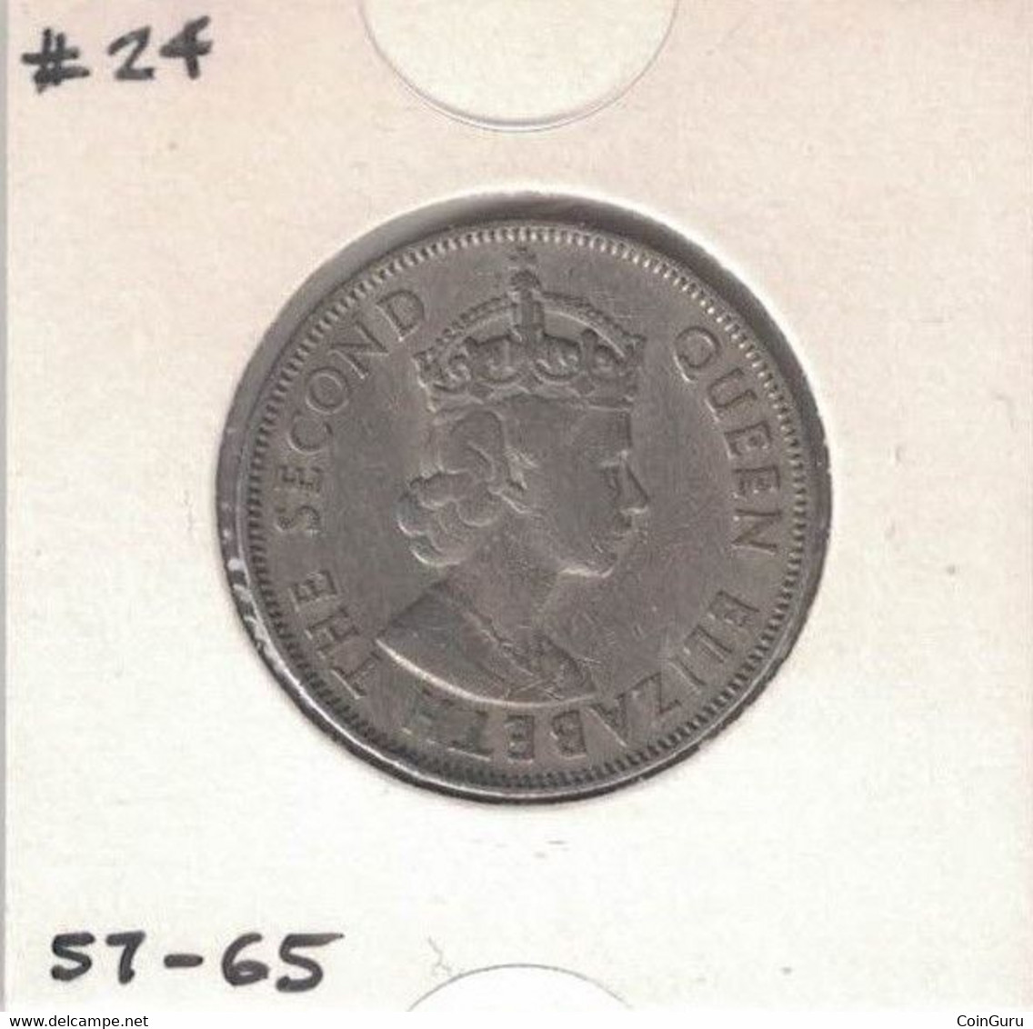 Fiji 5 coin set, Elizabeth II , penny, 3p, 6p, shilling and florin, 1957-1967, KM#19-24