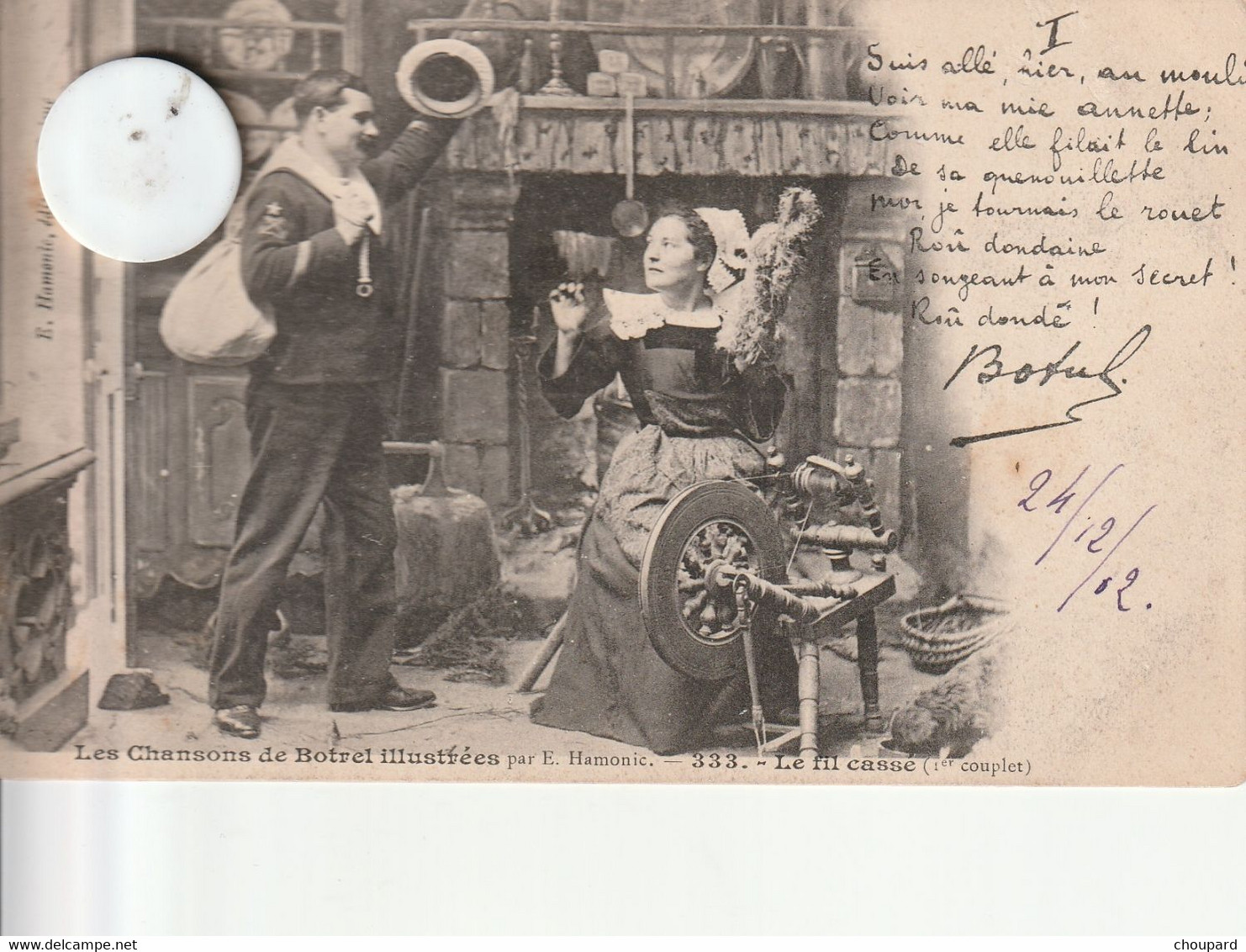 29 -  Carte Postale Ancienne De  LES CHANSONS DE BOTREL    Le Fil  Cassé - Personaggi