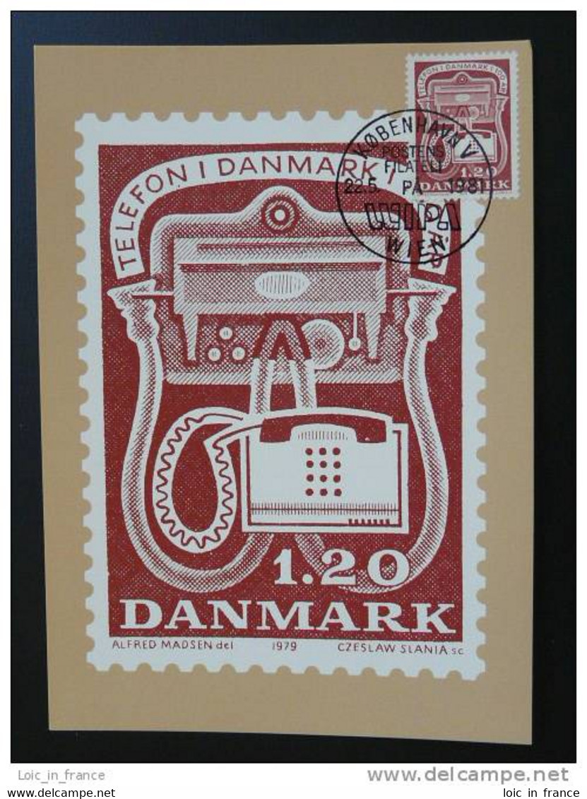 Telephone Slania WIPA 1981 Carte Maximum Maxi Card Danemark Denmark - Cartoline Maximum