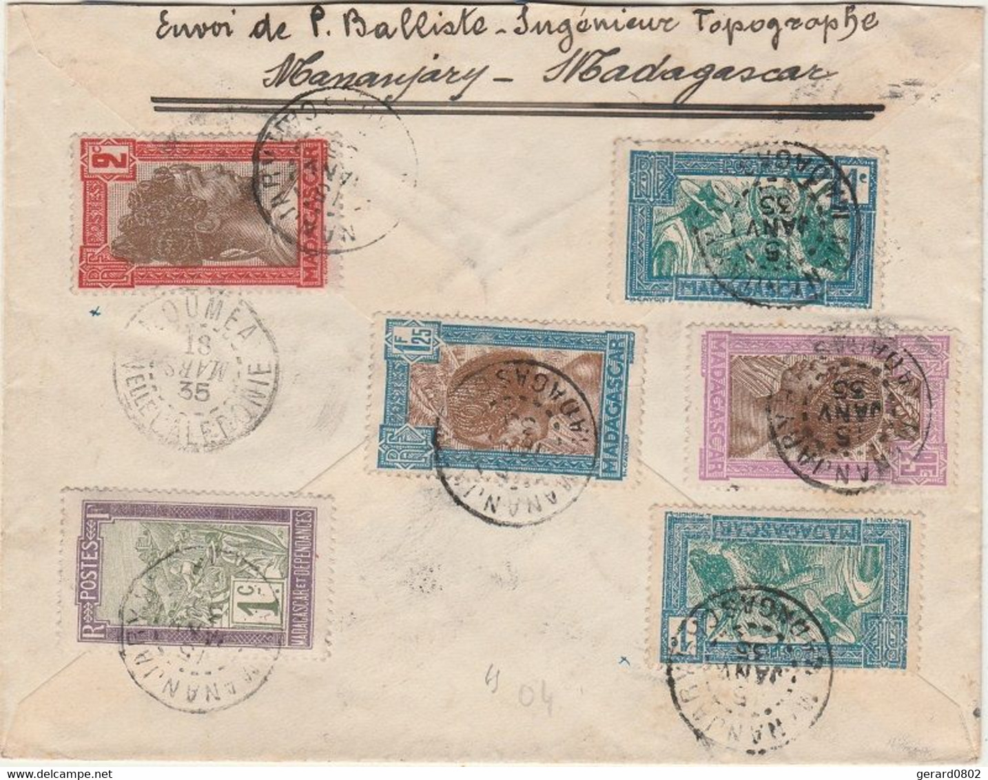 MADAGASCAR - LETTRE RECOMMANDEE De MANANJARY à Destination Des NOUVELLES HEBRIDES - Lettres & Documents