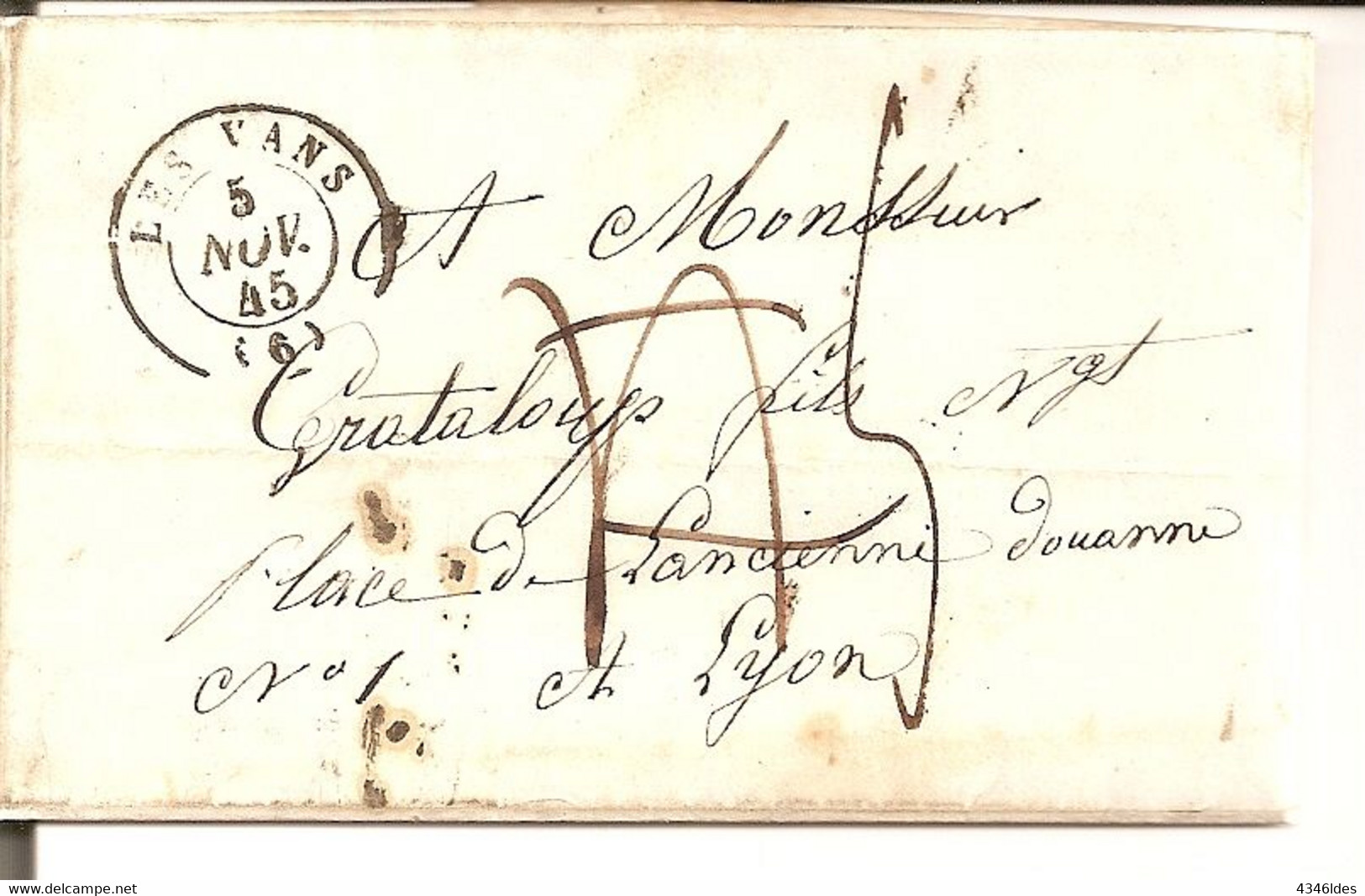 Les Vans (Ardèche) Cachet à Date Type 15 - Taxe Manuscrite - 1801-1848: Vorläufer XIX