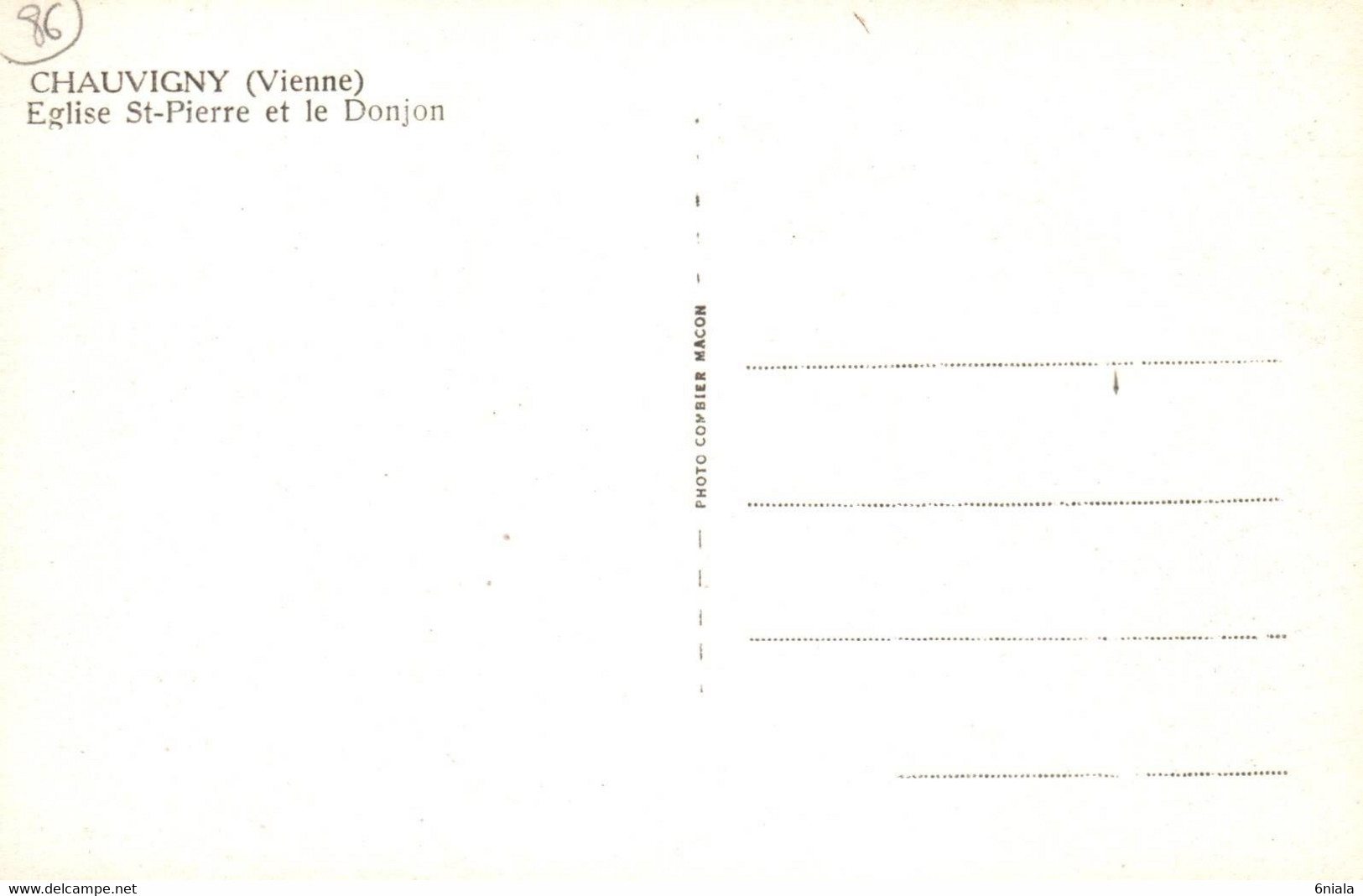 8121  CHAUVIGNY  EGLISE SAINT PIERRE ET LE DONJON        (scan Recto-verso) 86 Vienne - Chauvigny