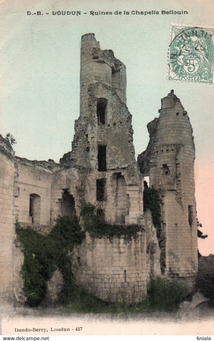 8123  LOUDUN RUINES DE LA CHAPELLE BELLOUIN          (scan Recto-verso) 86 Vienne - Loudun