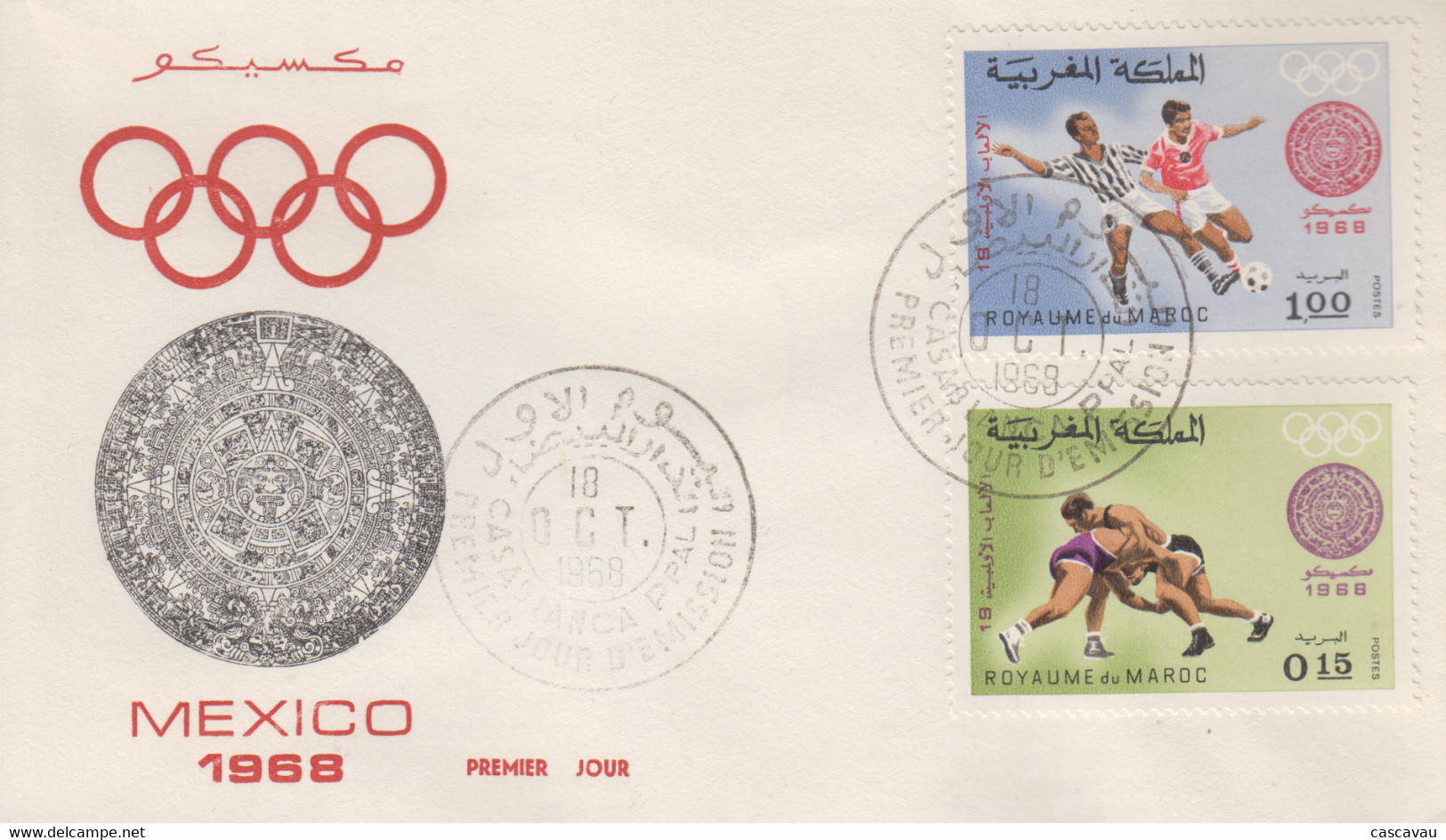 Enveloppe  FDC  1er  Jour   MAROC   Jeux  Olympiques  MEXICO   1968 - Ete 1968: Mexico