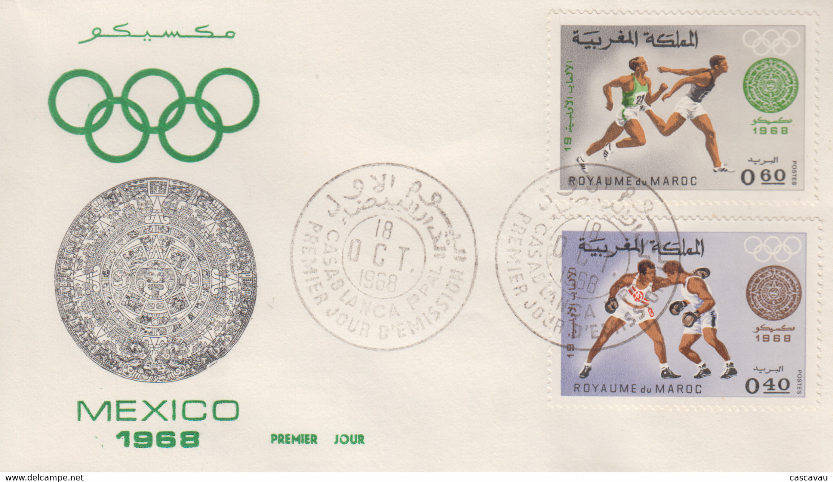 Enveloppe  FDC  1er  Jour   MAROC   Jeux  Olympiques  MEXICO   1968 - Verano 1968: México