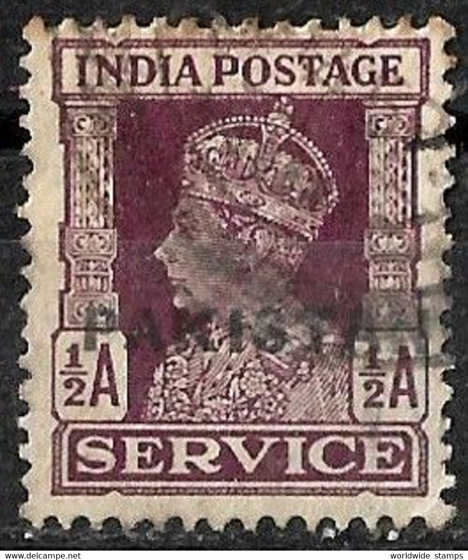 1939 INDIA KGV1 OVERPRINT PAKISTAN 1/2 Anna Hand Print Error Used - Usados
