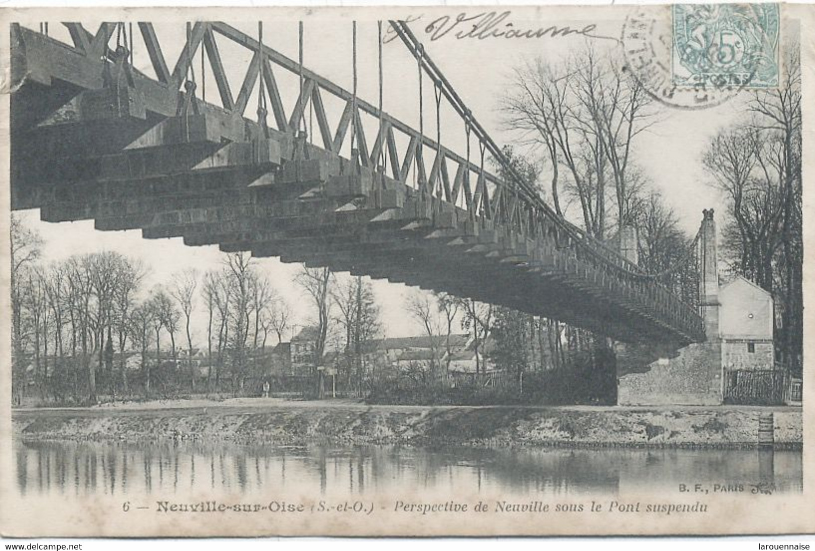 95 - NEUVILLE -SUR-OISE -   PERSPECTIVE DE NEUVILLE SOUS LE PONT SUSPENDU. - Neuville-sur-Oise