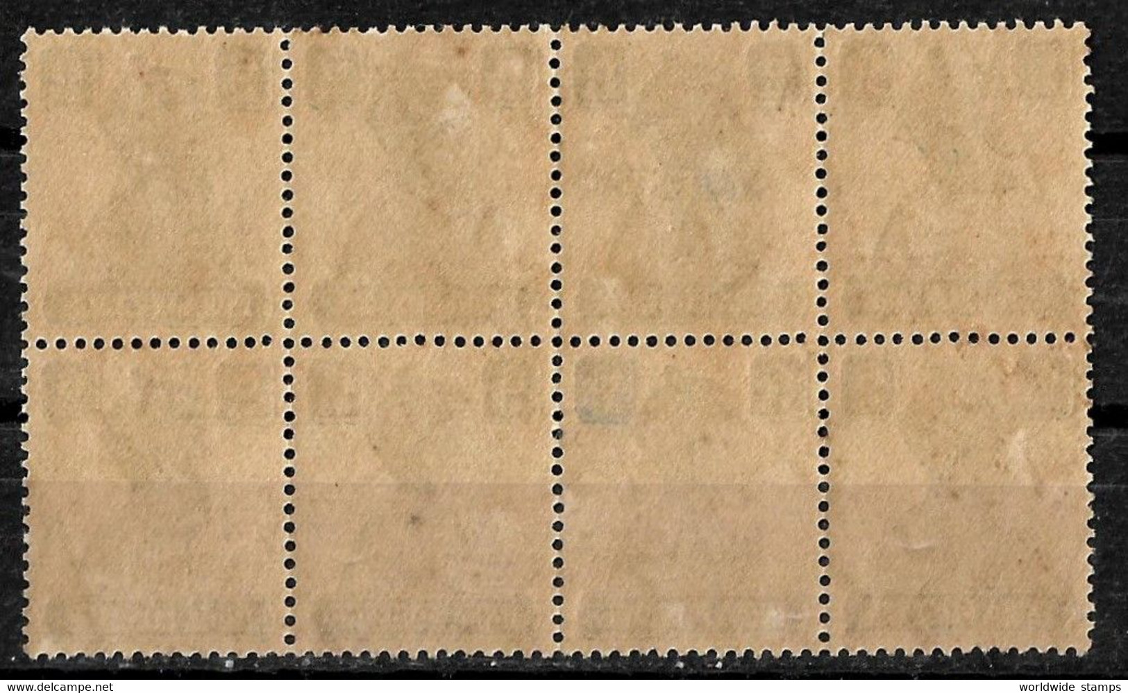 INDIA 1947 King George V1 OVERPRINTED PAKISTAN 6As HANDSTAMP Error MNH Block Of 8 - Used Stamps