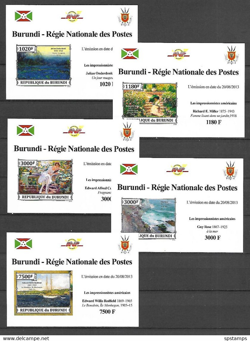 Burundi 2013 Art - Paintings - Impressionists - 5 IMPERFORATE MS MNH - Ongebruikt