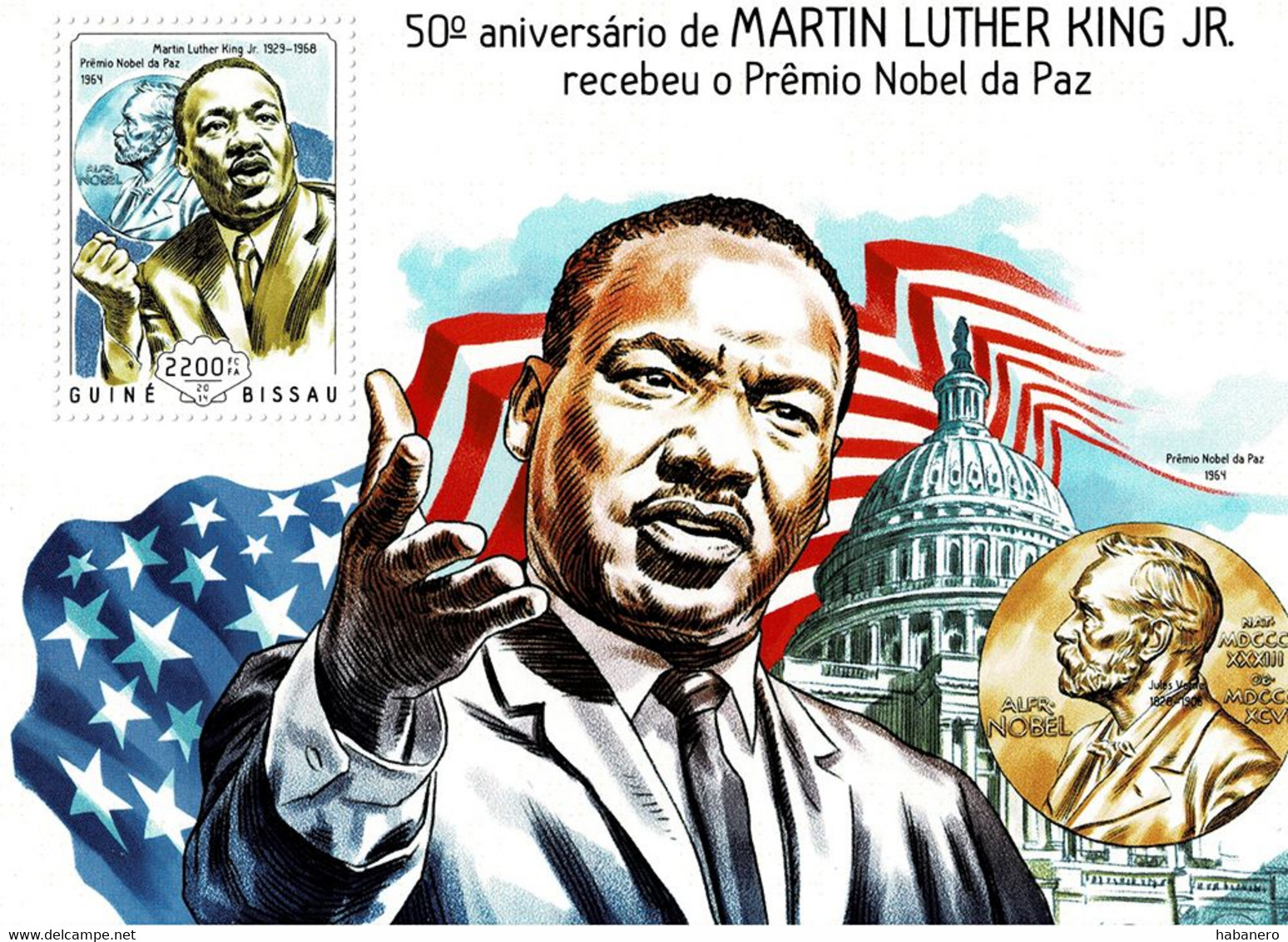 GUINEA-BISSAU 2014 Mi BL 1274 MARTIN LUTHER KING JR. MINT MINIATURE SHEET ** - Martin Luther King