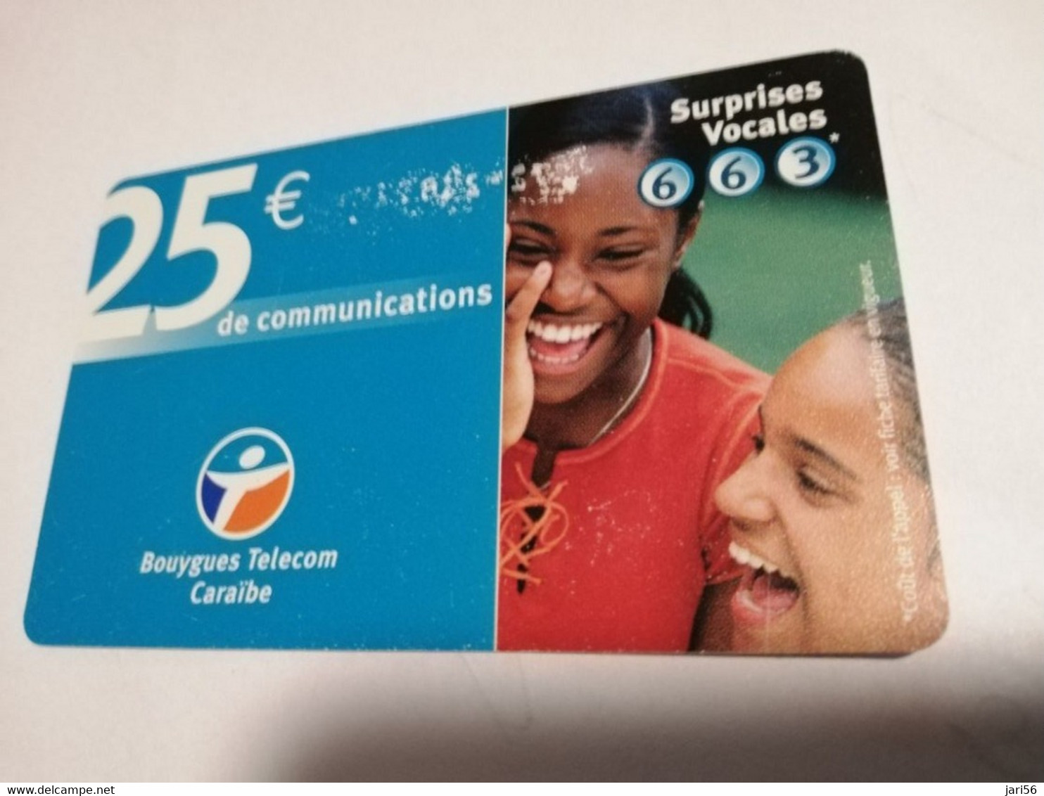 Caribbean Phonecard St Martin French Caribbean ANTILLES FRANCAISES RECHARGE BOUYGUES  25 EURO   **6679 ** - Antille (Francesi)