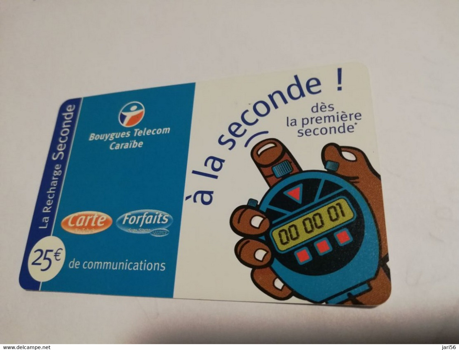 Caribbean Phonecard St Martin French Caribbean ANTILLES FRANCAISES RECHARGE BOUYGUES  25 EURO   **6680 ** - Antilles (French)