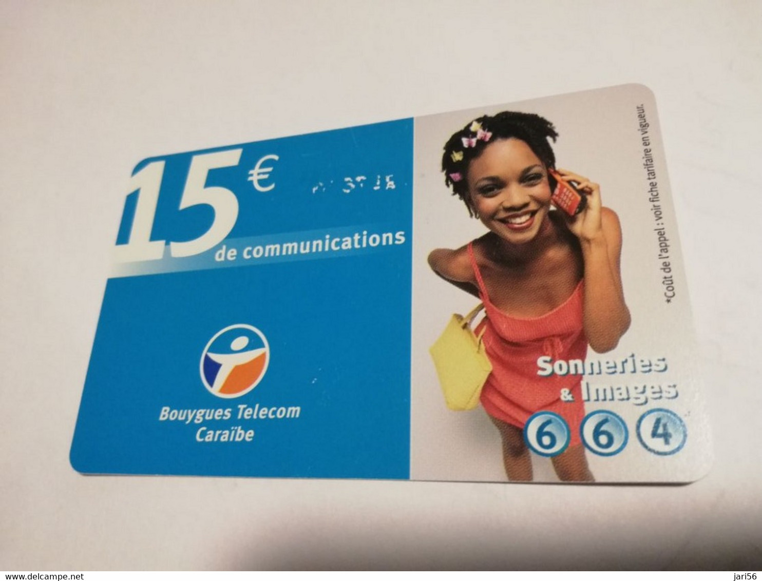 Caribbean Phonecard St Martin French Caribbean ANTILLES FRANCAISES RECHARGE BOUYGUES  15 EURO   **6685 ** - Antillas (Francesas)