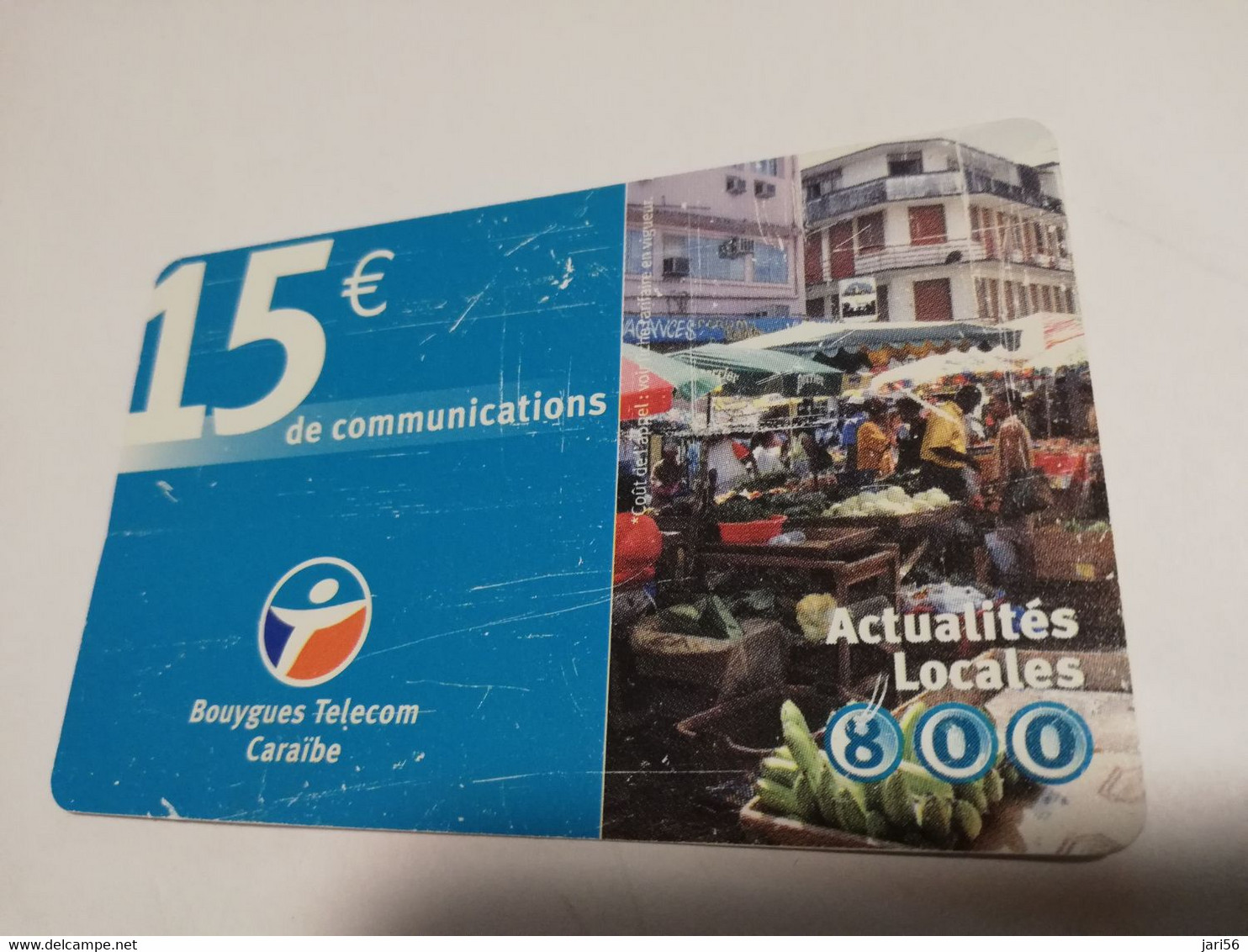 Caribbean Phonecard St Martin French Caribbean ANTILLES FRANCAISES RECHARGE BOUYGUES  15 EURO   **6686 ** - Antilles (French)