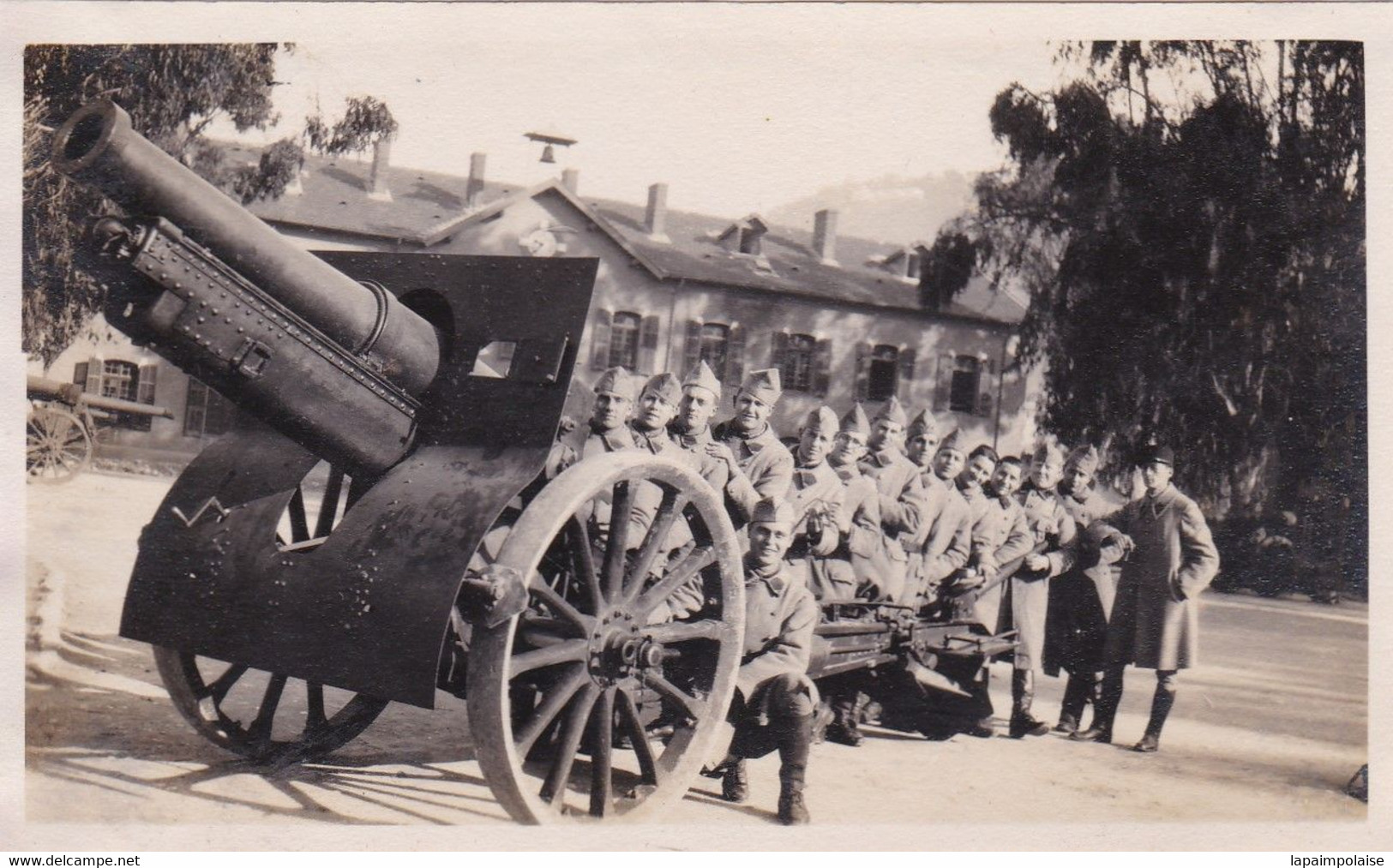 Photos De Particulier Nice  Groupe Militaires Du 157 E Régiment D'Artillerie A Pied  Avec Canon Réf 12754 - Oorlog, Militair