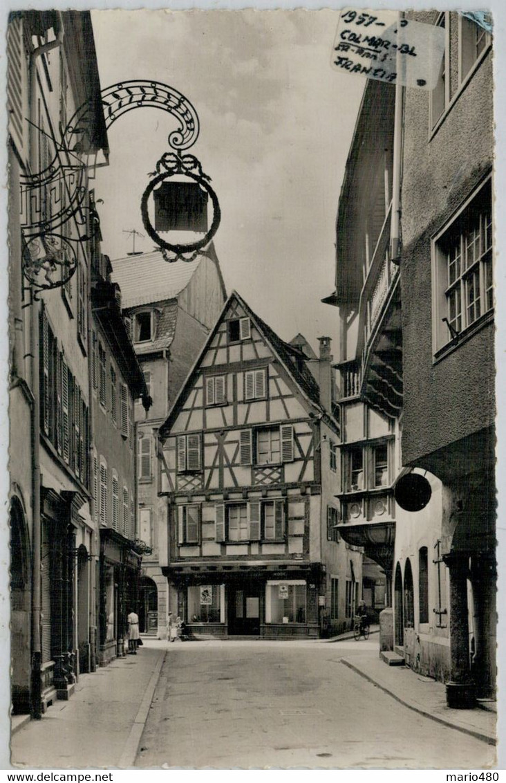 COLMAR   RUE   MERCIERE  ET  MAISON  SCHANGAUER    (VIAGGIATA) - Colmar