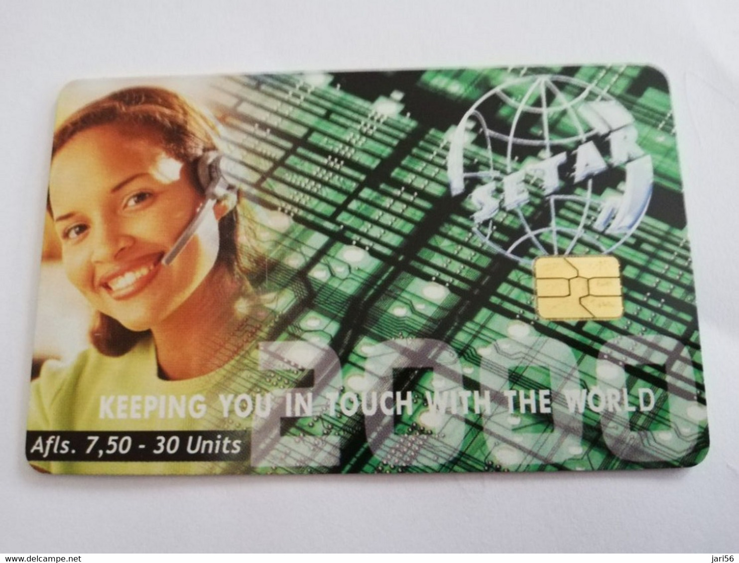 ARUBA CHIP  CARD   SETAR  KEEPING YOU IN TOUCH   CHIP 1    AFL 7,50   Fine Used Card  **6709** - Aruba