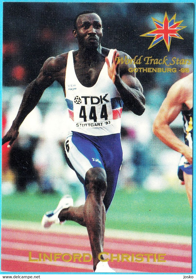 LINFORD CHRISTIE - GREAT BRITAIN (100m) 1995 WORLD CHAMPIONSHIPS IN ATHLETICS Trading Card Athletisme Athletik Atletica - Tarjetas