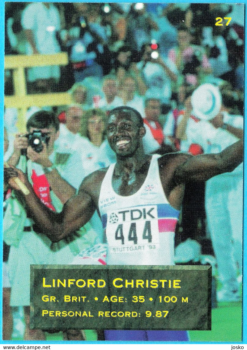 LINFORD CHRISTIE - GREAT BRITAIN (100m) 1995 WORLD CHAMPIONSHIPS IN ATHLETICS Trading Card Athletisme Athletik Atletica - Tarjetas