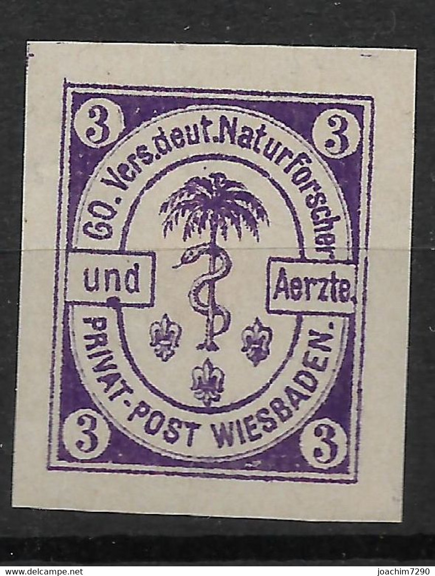 Privatpost Wiesbaden, Schöner Wert Der Ausgabe Der Transport-Anstalt & Privat-Post Von 1887 - Correos Privados & Locales