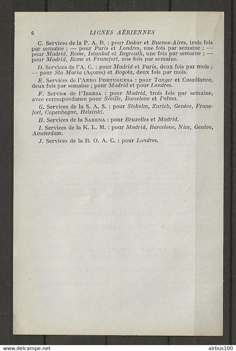 CARTE PLAN PORTUGAL LISBOA LISBONNE 1953 TRAVEL BY AIR - VOYAGE PAR AVION AIR FRANCE TAP T.A.P - AQUILA AIRWAYS - Cartes Topographiques