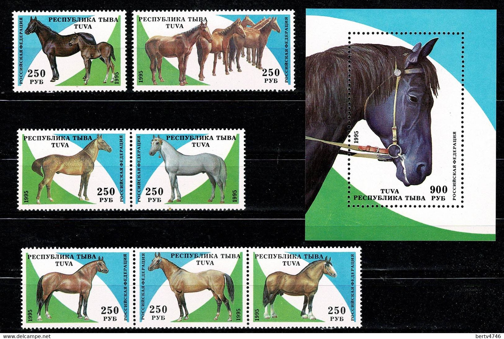 Touva 1995  Horses / Paarden / Chevaux / Pferde - Stamps** + Bl** MNH - Tuva