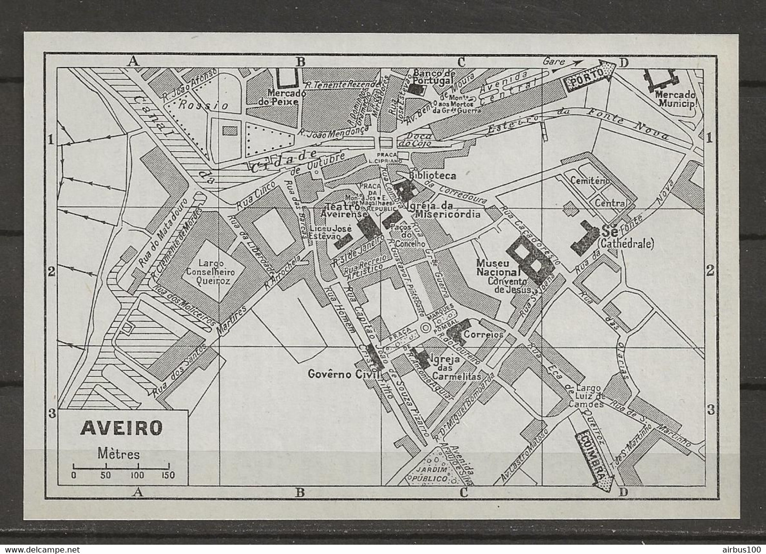 CARTE PLAN 1953 PORTUGAL - AVEIRO - MERCADO - BANCO DE PORTUGAL - GOVERNO CIVIL - Cartes Topographiques