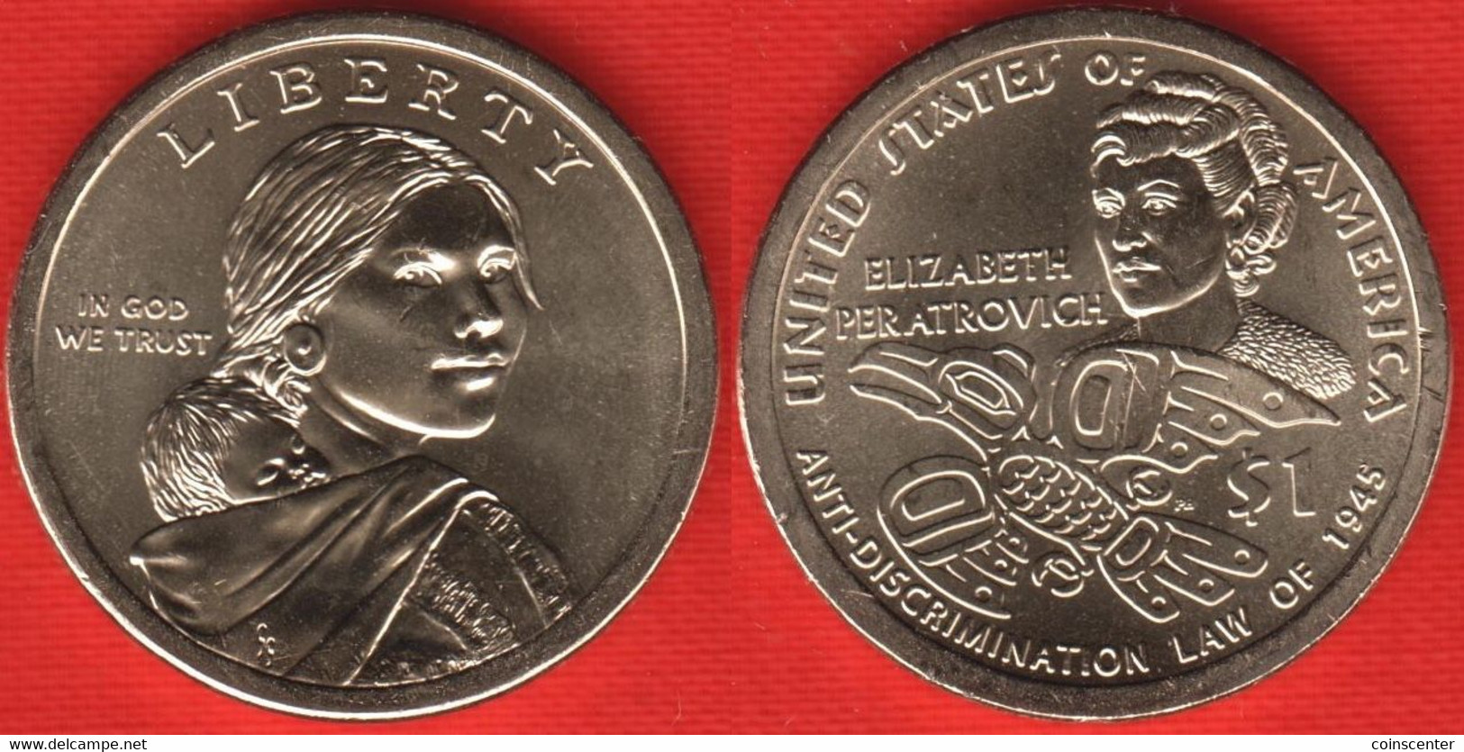 USA 1 Dollar 2020 P Mint "Native American - Elizabeth Peratrovich" UNC - 2000-…: Sacagawea