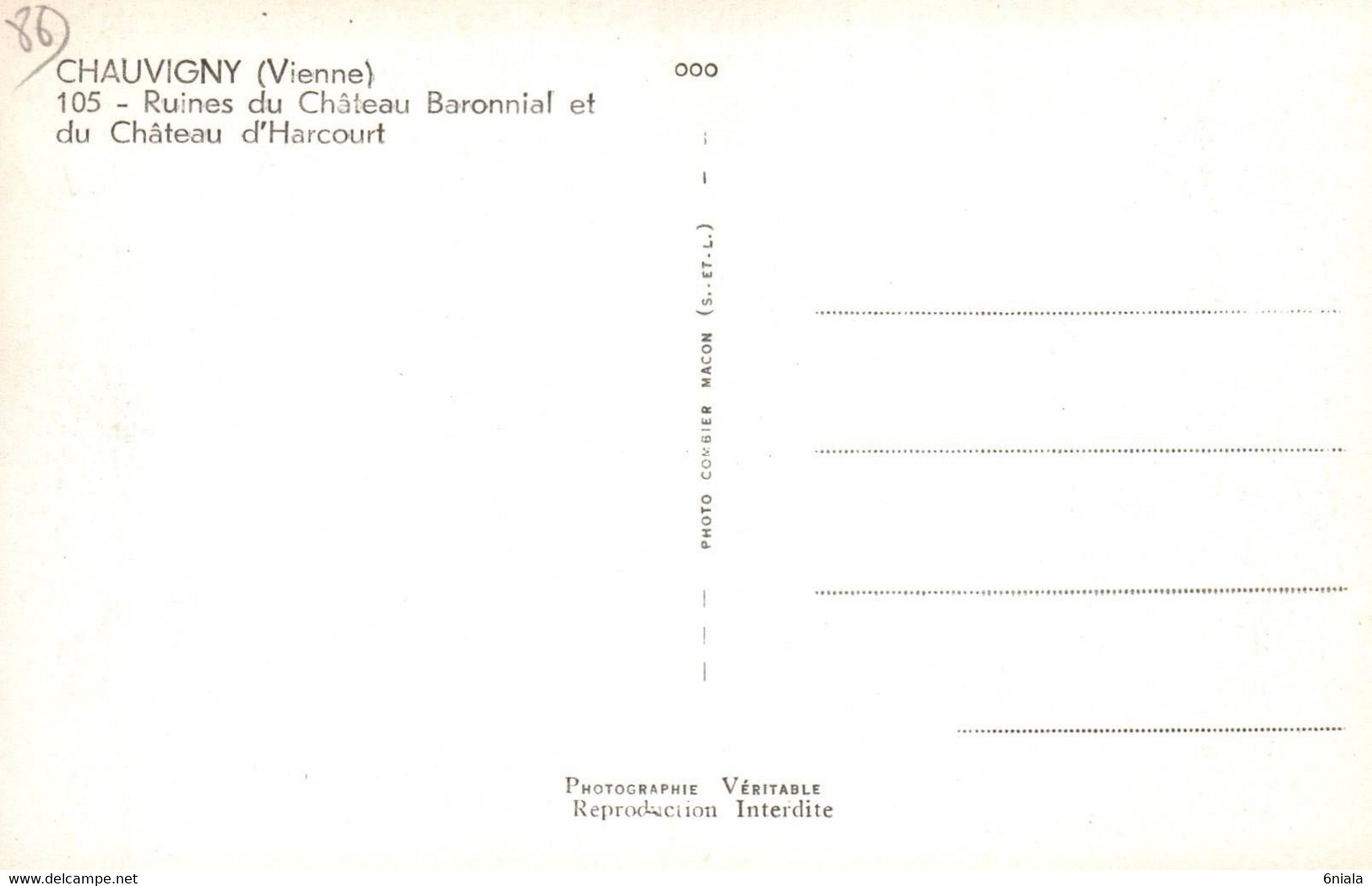 8160  CHAUVIGNY Ruines Du Château Baronnial Et Du Château D'Harcourt     (scan Recto-verso) 86 Vienne - Chauvigny