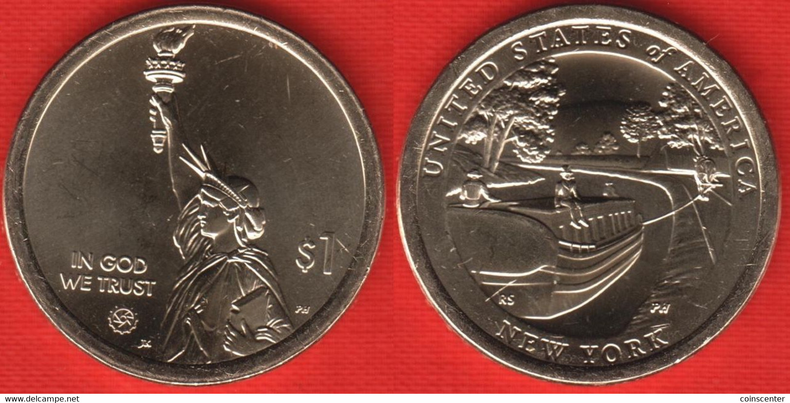 USA 1 Dollar 2021 D Mint "American Innovation - New York, Canal" UNC - 2000-…: Sacagawea