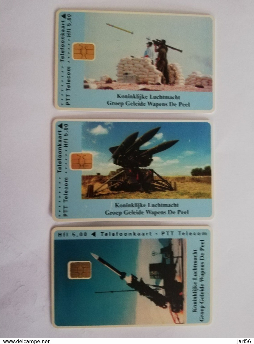 NETHERLANDS  ADVERTISING CHIPCARD  3X HFL 5,00 KONINKLIJKE LUCHTMACHT /ROCKET LAUNCHER SERIE CRD 518   MINT    ** 6731** - Privé