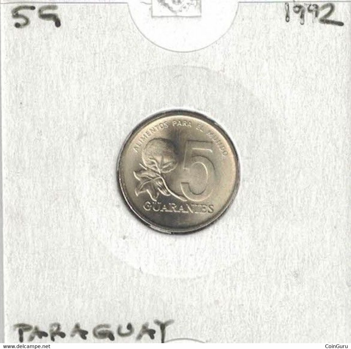 Paraguay 5 Guaranies 1992, UNC - Paraguay